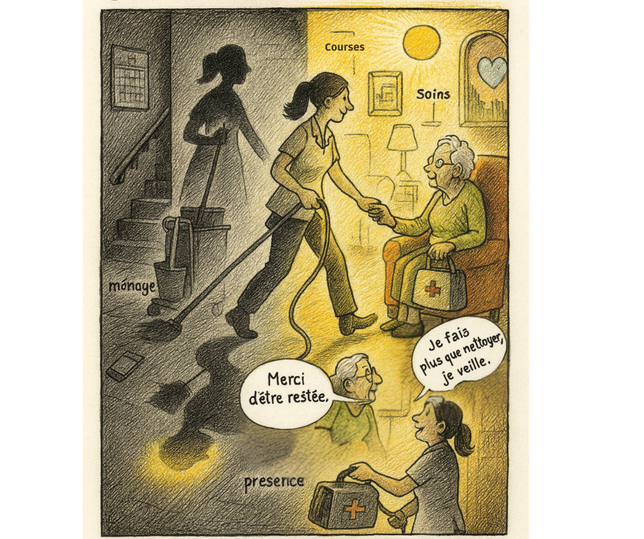 De l&rsquo;ombre à la lumière : quand la femme de ménage devient l&rsquo;assistante de vie à domicile des aînés isolés