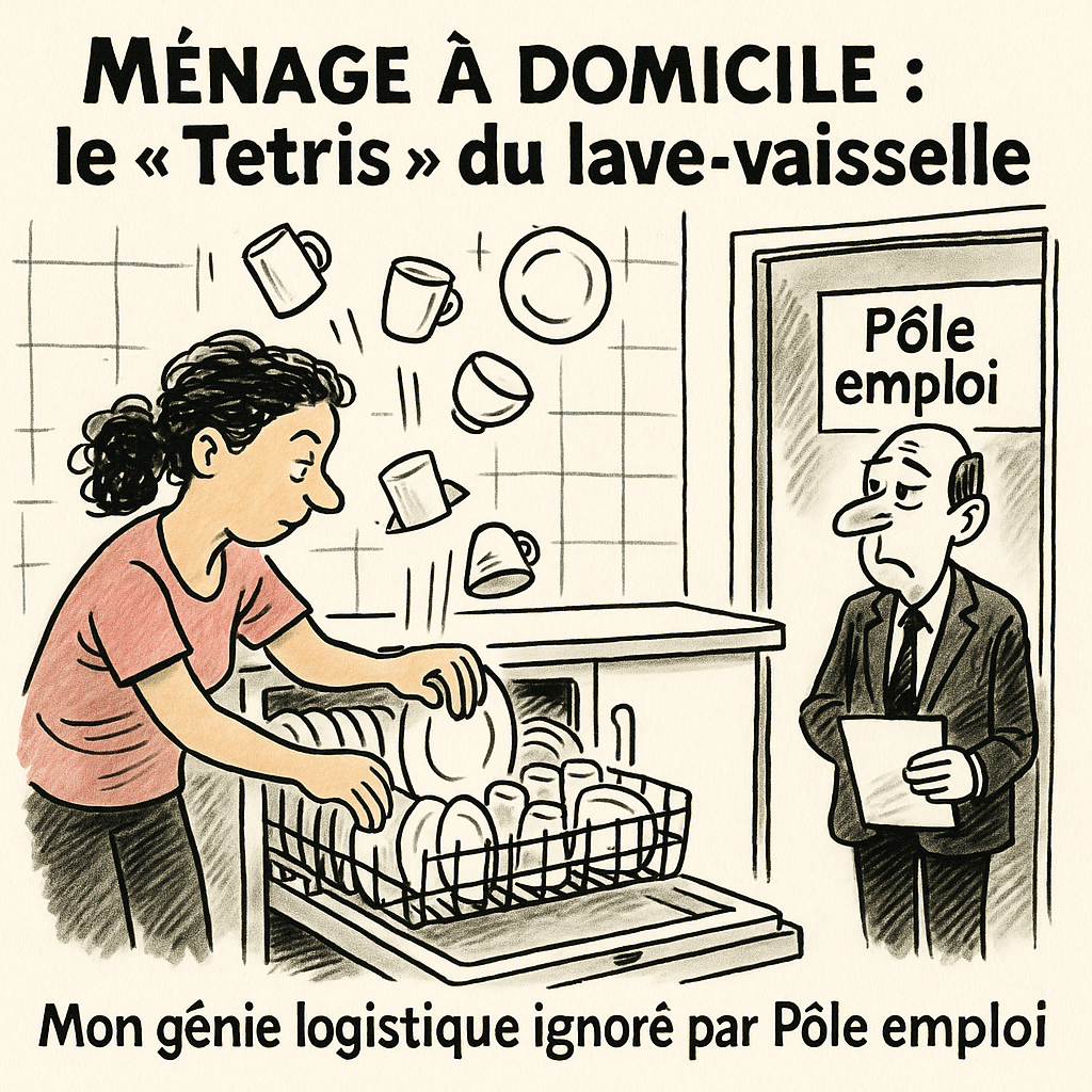 Menage domicile : le « Tetris » du lave-vaisselle ou mon génie logistique ignoré par Pôle Emploi
